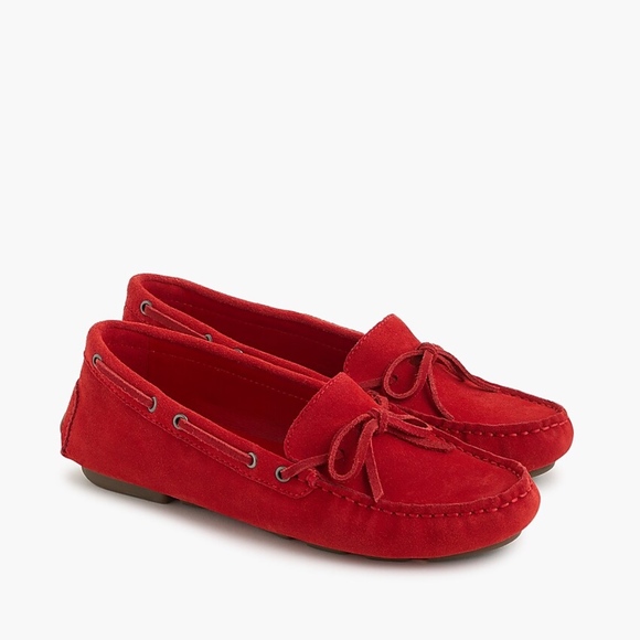 J crew moccasins driving shoes red - Picture 1 of 3